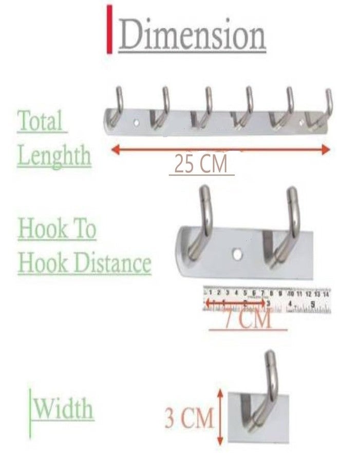 Cosvit Lite Hanger Stainless Steel 6 Pin Cloth Hanger Wall Mounted (Pack of 2) - Image 2