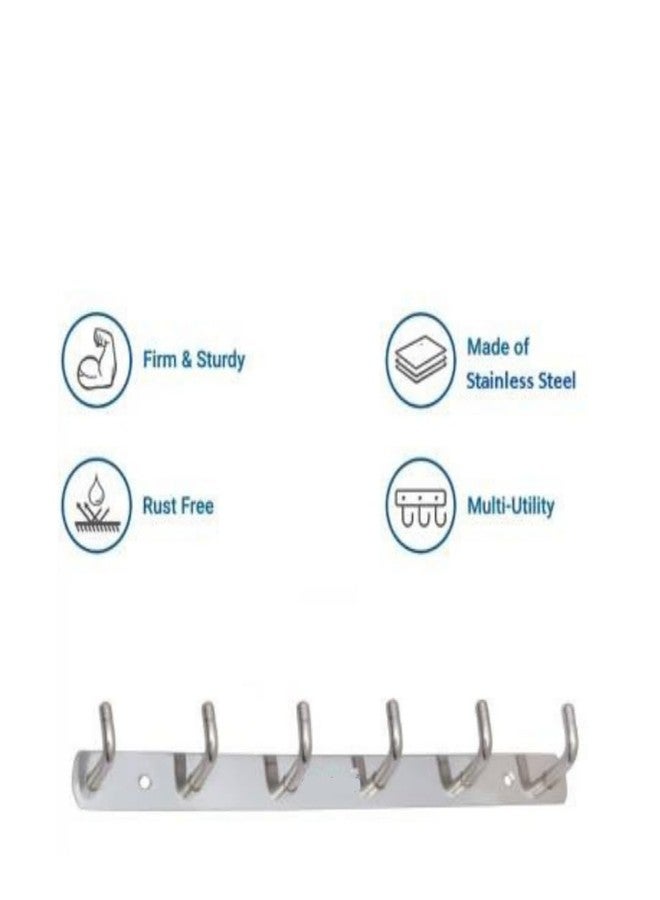 Cosvit Lite Hanger Stainless Steel 6 Pin Cloth Hanger Wall Mounted (Pack of 2) - Image 3