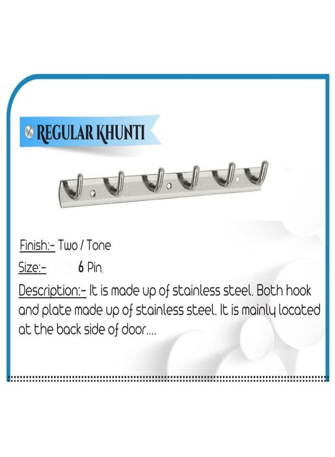 Cosvit Lite Hanger Stainless Steel 6 Pin Cloth Hanger Wall Mounted (Pack of 2) - Image 4