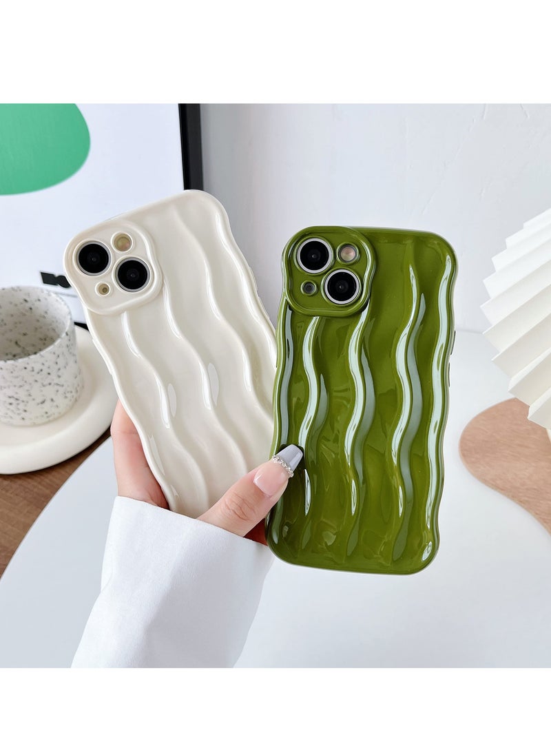 erorex - Water Ripple Pattern Curly Wave Frame Soft Compatible With Iphone Case Silver Iphone 13 Pro Max - Image 1