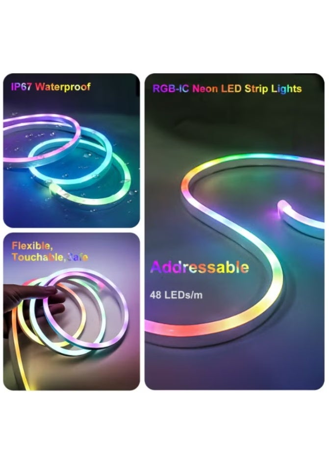 TIGER 3M RGB IC LED Neon Rope Light, Smart App & Remote Control, Music Reactive Multicolor LED Strip, Custom Colors, Flexible Decorative Lighting for Home, Gaming, Parties & Events - Image 1