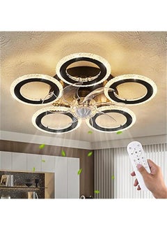 Arabest 20 Geometric Ceiling Fan with Remote Control, Light, 6 Speeds, 3 Color Options, Low Profile for Kitchen, Bedroom, Living Room  - Image 1