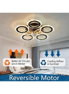 Arabest 20 Geometric Ceiling Fan with Remote Control, Light, 6 Speeds, 3 Color Options, Low Profile for Kitchen, Bedroom, Living Room  - Image 2