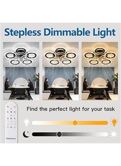 Arabest 20 Geometric Ceiling Fan with Remote Control, Light, 6 Speeds, 3 Color Options, Low Profile for Kitchen, Bedroom, Living Room  - Image 3