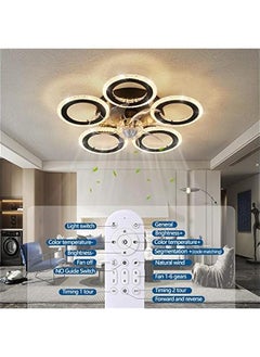 Arabest 20 Geometric Ceiling Fan with Remote Control, Light, 6 Speeds, 3 Color Options, Low Profile for Kitchen, Bedroom, Living Room  - Image 5