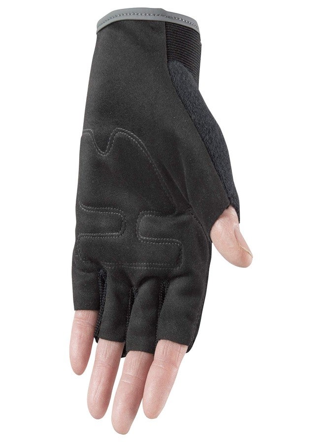 WELLS LAMONT Men's Fingerless Synthetic Leather Palm Work Gloves, Large ( 847) , Black - Image 2