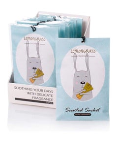 SYOSI Lemongrass Sachet 1 Box 12Pcs Cartoon Design Sachet Scent Drawer Freshener Car Fragrance Pendant Lasting Fragrance Deodorizer Freshener for Drawers and Closets Home Car Fragrance Product  - Image 1