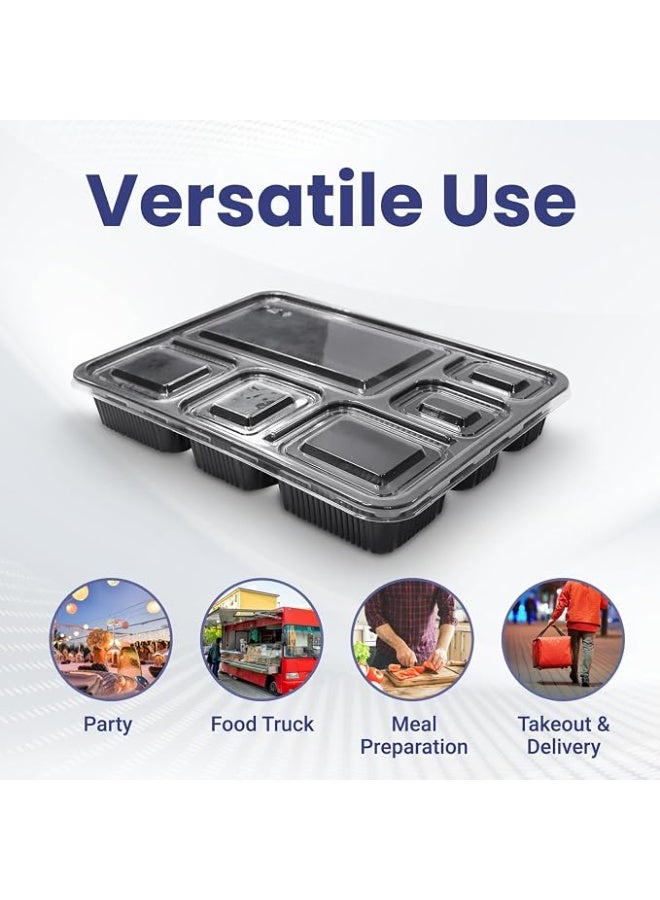 Lynacz Original 12 Pieces Disposable Microwave Container Rectangular - 6 Compartment (Pack of 2) - Image 4