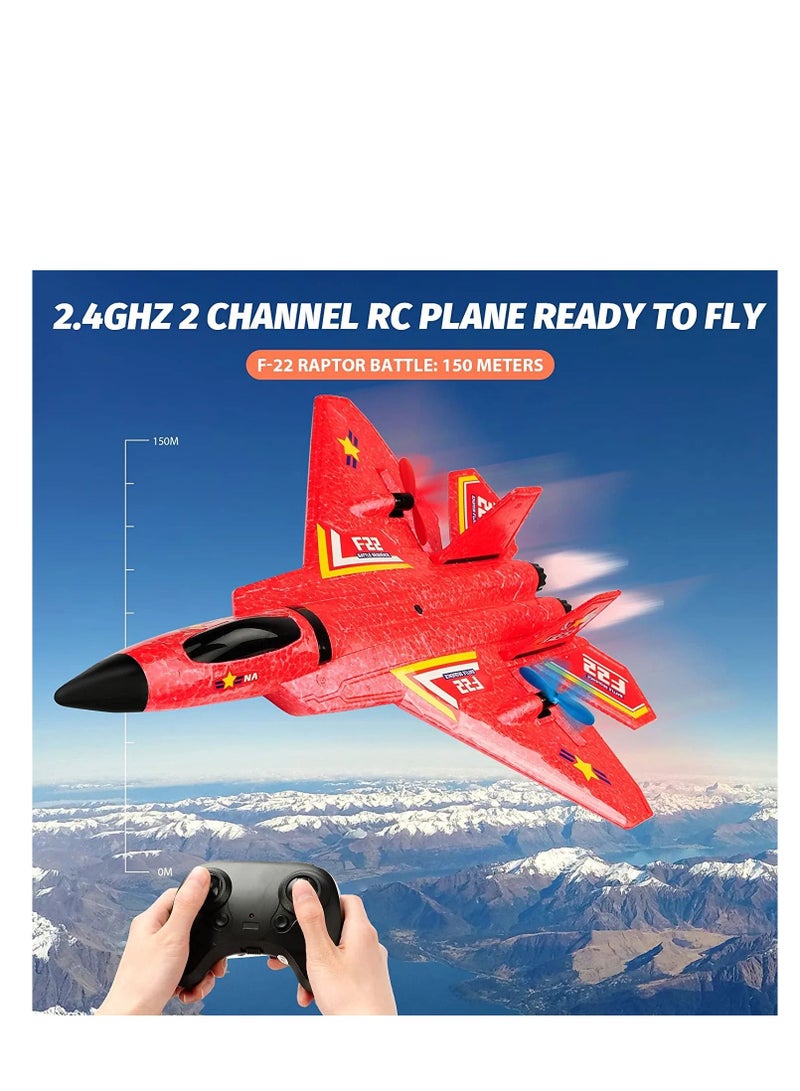 F22 2.4G Remote Control RC Plane 2CH 3-Axis Gyro Airplane Glider LED Fighter Toy - Image 5