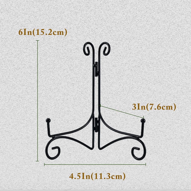 SVENJBB Black Iron Plate Stand, 6 Inch Plate Holder for Display, Small Metal Plate Display Stands for Cookbook, Picture Frame, Photo, Decorative Plates (6 Inch, 1 Pack) - Image 4