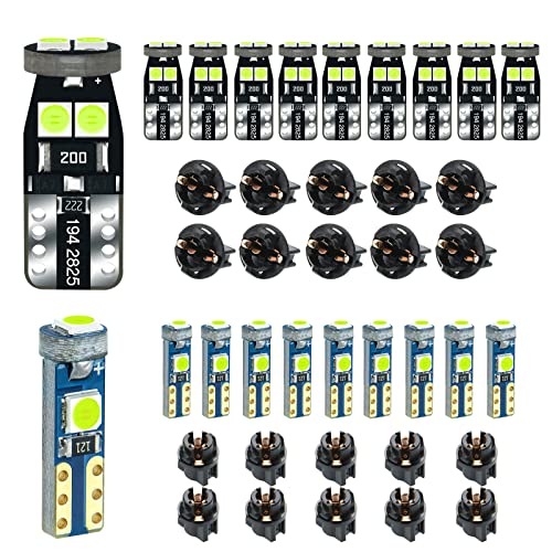 DODOFUN 12V Ice Blue T5 PC74 PC37 PC118 T10 PC168 PC175 PC194 PC195 PC160 PC161 Instrument Cluster Light LED Bulb Replacement 37 74 73 2723 2721 158 168 194 2825 Dashboard Panel Gauge Indicator Lamp N Socket - Image 1