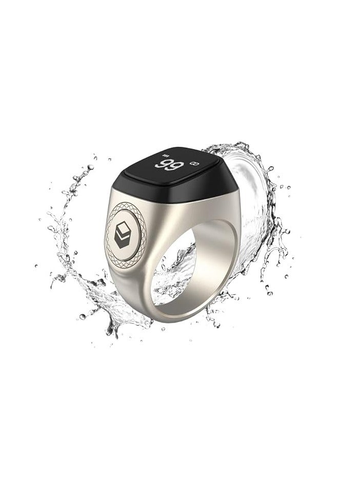 iQIBLA Smart Tasbih Zikr Metal Ring 22MM Bright Silver - Image 2