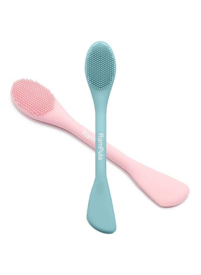 RamPula Facial Cleansing Brush 2 In 1 Silicone Face Mask Brush & Face Scrubber For Exfoliating Massaging Remove Blackheads Makeup Skincare Removal Applicator For Mud Clay Body Lotion Diy Mask - Image 1