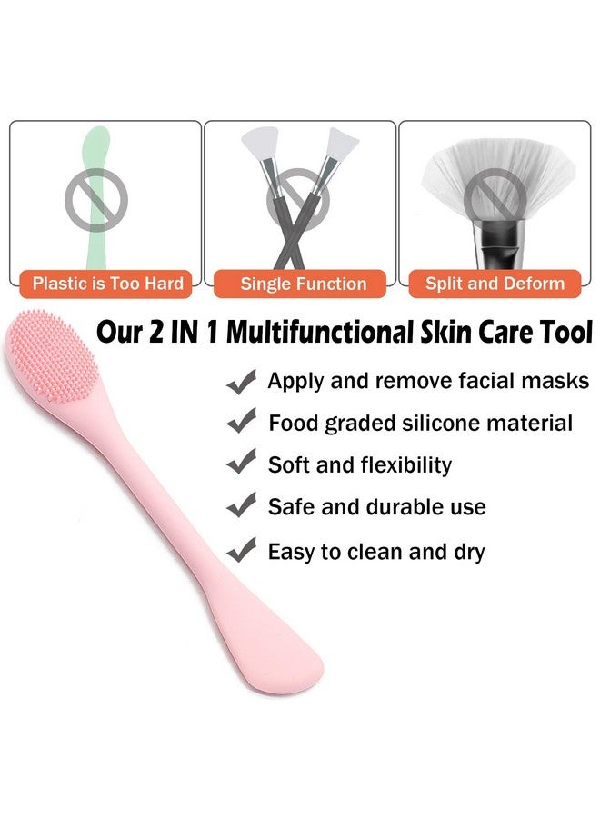 RamPula Facial Cleansing Brush 2 In 1 Silicone Face Mask Brush & Face Scrubber For Exfoliating Massaging Remove Blackheads Makeup Skincare Removal Applicator For Mud Clay Body Lotion Diy Mask - Image 2