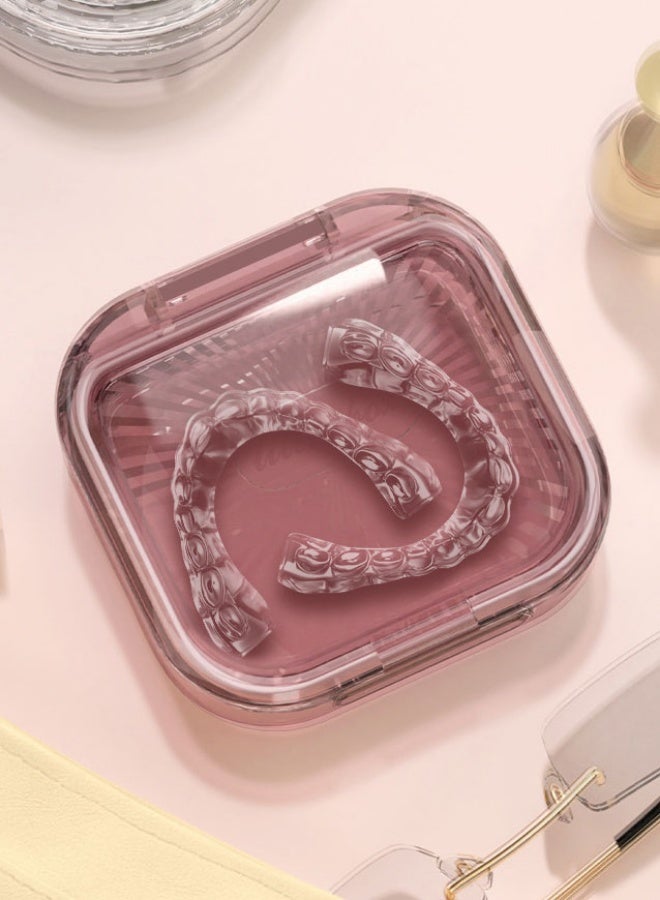 Portable Retainer Case Square Oral Aligner Holder Dustproof Dental Braces Storage 75 x 72 x 22mm - Image 2