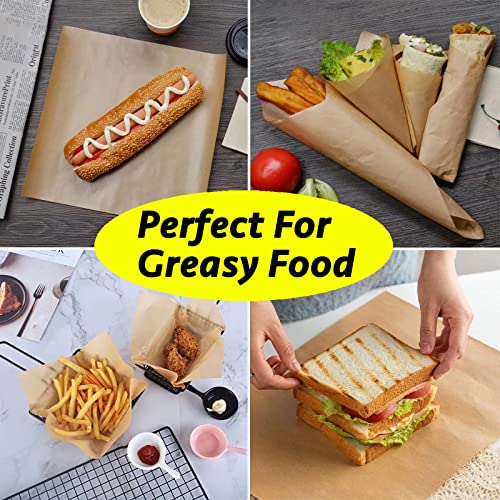 CAMKYDE Deli Paper Sheets 12" X 12" 100PK, Grease Proof Sandwich Wrapping Paper - Image 4