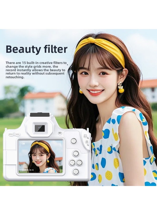 Generic D11 HD 48 Million Mini SLR Digital Camera Dual-camera Beauty Light Self-timer Recording CCD Camera-Body Color:128g Memory Card + Card Reader  - Image 3