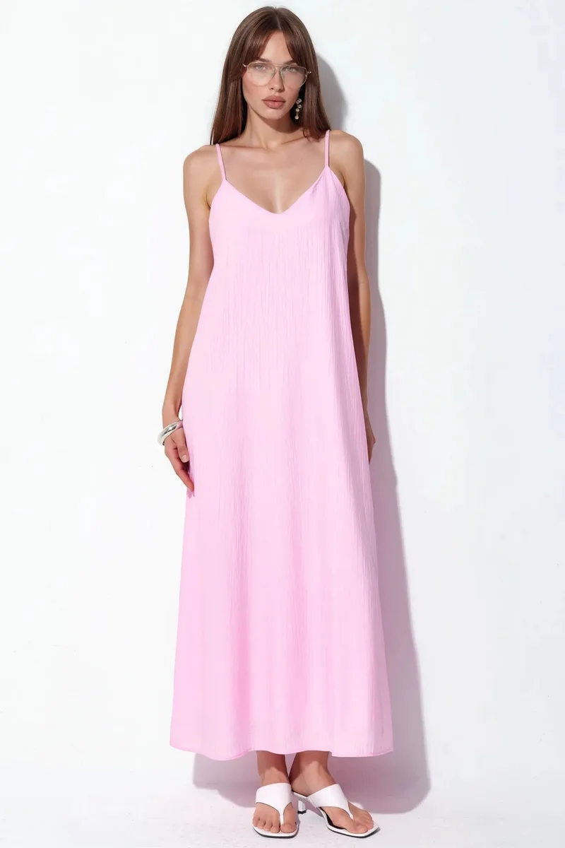 BUSEM Women's Solid Maxi Slip Dress