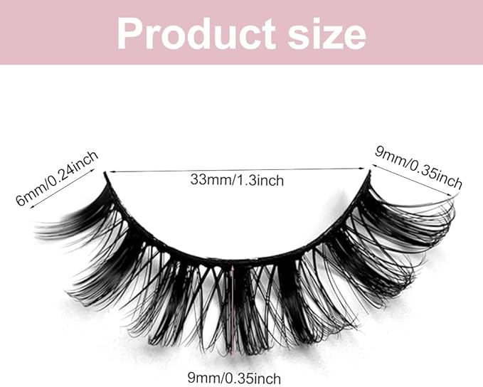 10 Pairs False Eyelashes Russian Strip Lashes False Eyelashes Natural Fluffy Wispy 3D Curly Soft Reusable Strip Lashes Extensions Thick