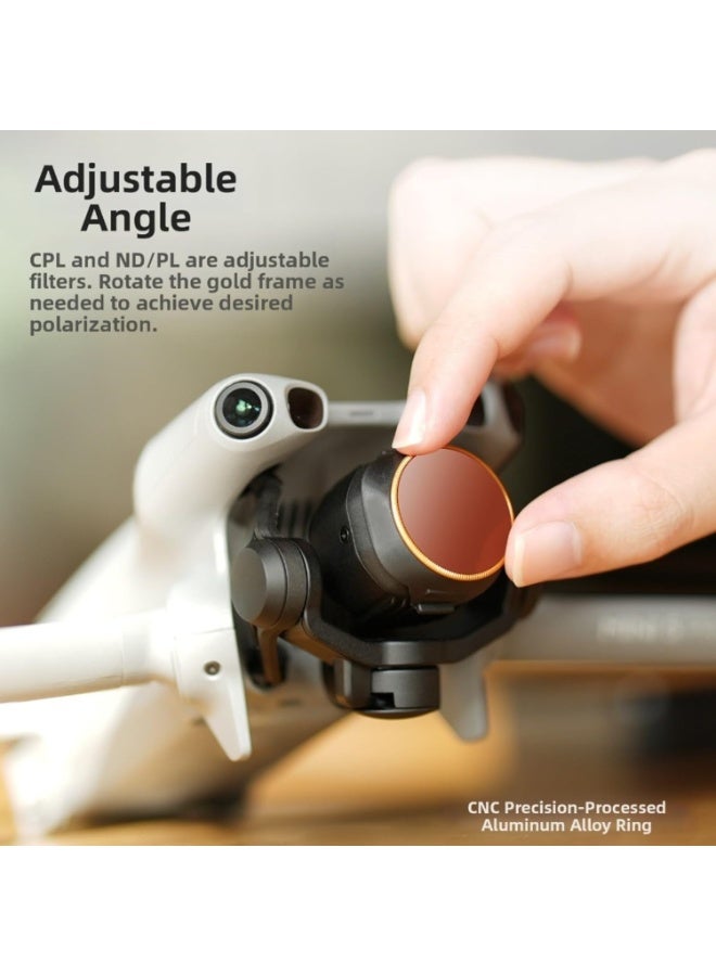 مجموعة فلتر CPL ND متوافقة مع DJI Mini 5 Pro - مجموعة الاستقطاب القابلة للتعديل والكثافة المحايدة مع ND32 / ND64 / CPL / MCUV ، تصميم مضغوط خفيف الوزن للسفر والاستخدام في الهواء الطلق - Image 3