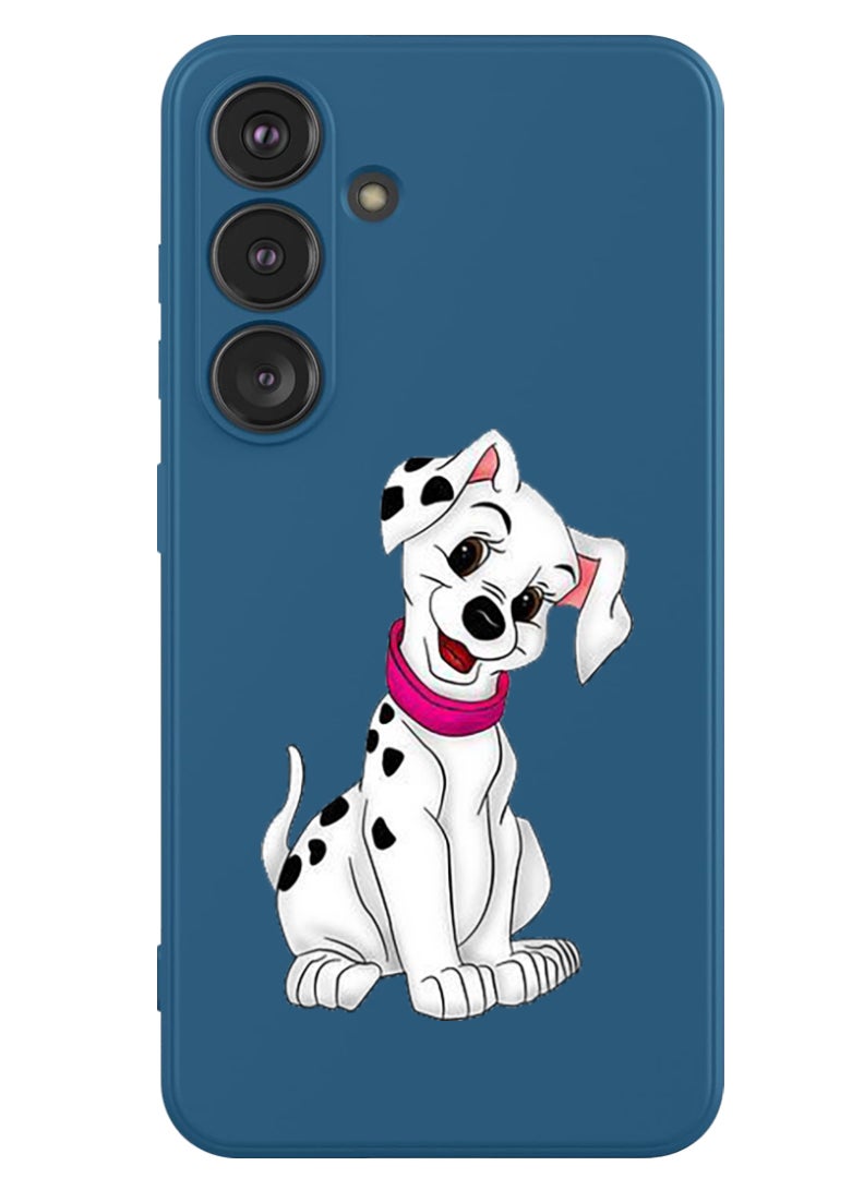 Theodor Protective Slim Fit Case Liquid Silicone Cover with Full Body Protection Anti-Scratch Shockproof Case For Samsung Galaxy S24 Plus (Blue) - Dog Dab - Image 1