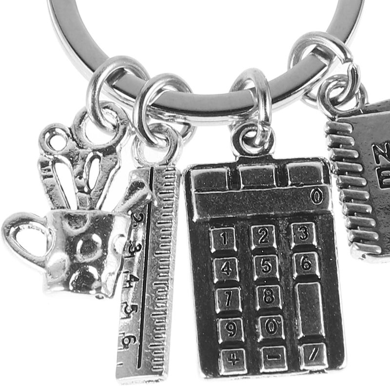 SAFIGLE Accountant Calculator Keychain with Ruler and Notebook Charm, Math Lover Key Ring Holder for Teachers, Graduation Gift for Accounting Students - Image 3
