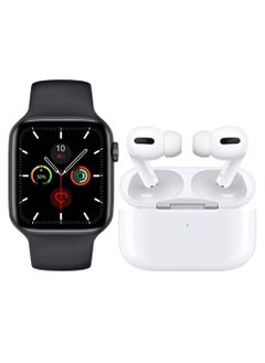 Germany 2 In 1 Air-3 Bluetooth Wireless Headset White And Smart Watch 44mm Black