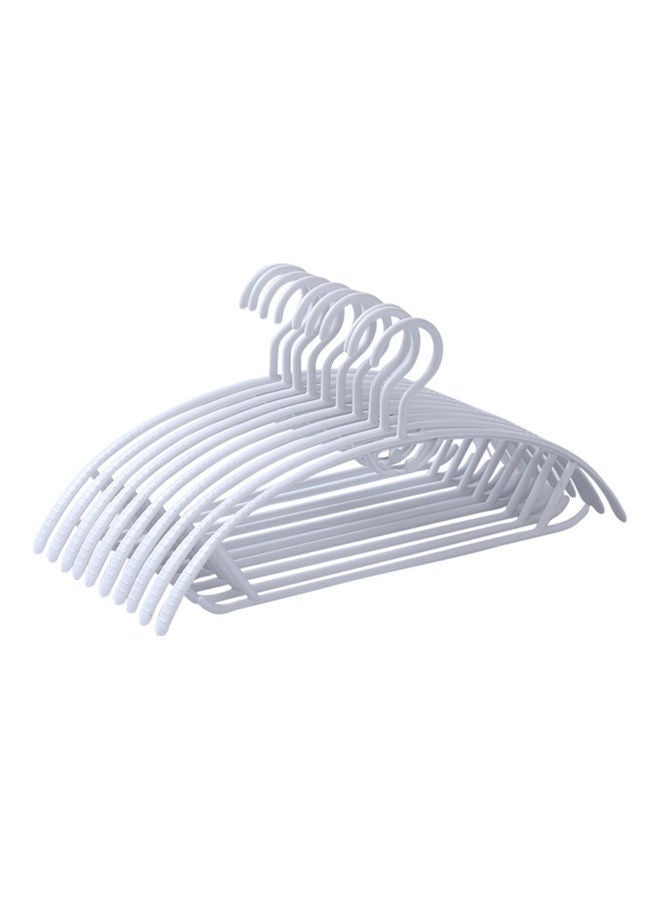 NIBEMINENT 10-Piece Plastic Clothes Hanger Set White  - Image 1