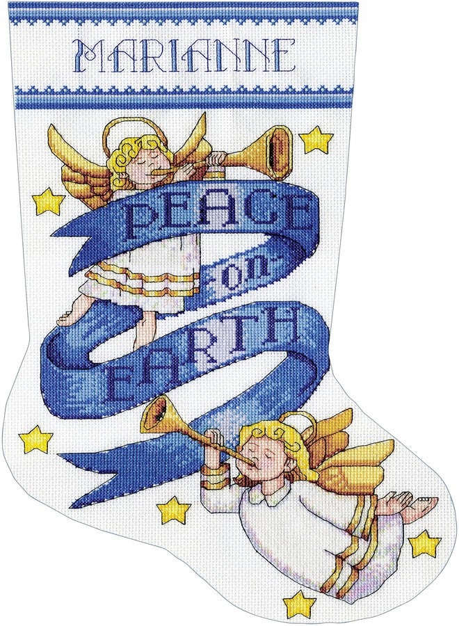 Tobin Peace On Earth Cross Stitch Stocking Kit, 17 Long 14 Count - Image 4