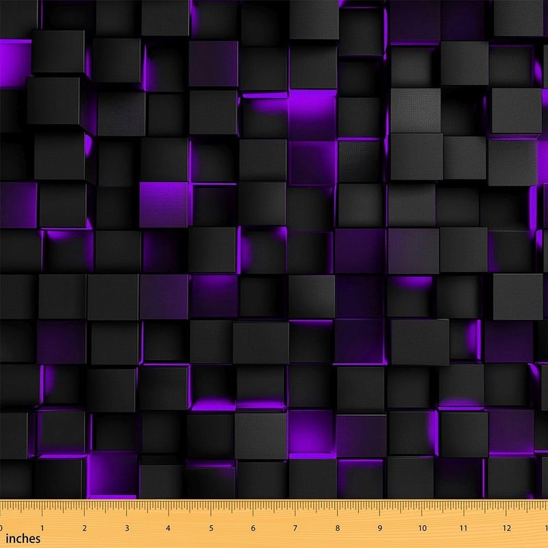 Trendy varied sizing alternatives Neon Purple Black Fabric by The Yard,Soft Flannel Polyester,Geometric Honeycomb for Women Adults Craft Lover,3D Square Block Fabric for Quilting Sewing Supplies,2 Yard Bolts,72" x 59",No Stretch Safe material Easy assemble Excellent value for money Replaceable parts User tested optimized build Modern versatile shape Global standard processed material Defect-free product Special bargain price Globally engineered build Multi item matching Cost saving design picks Market aligned local stock Extra part combo compatible Continuous warehouse supply All condition fit Wide range compatible material Trendy natural assorted colors Home & light industrial compatible Flexible varied design Classic practical design Daily deal Public demand affordable quality Globally trusted quality - Image 1