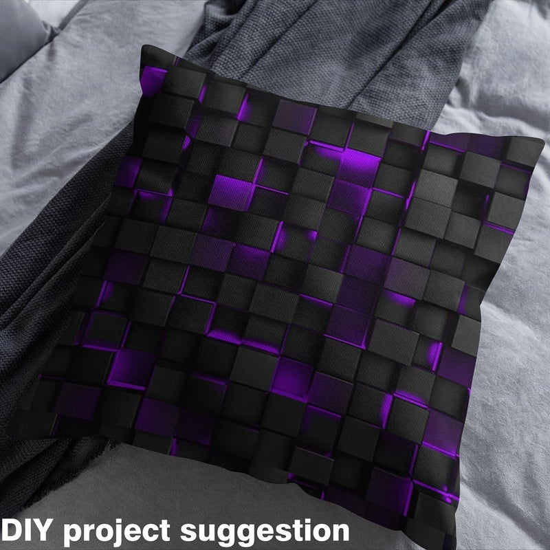 Trendy varied sizing alternatives Neon Purple Black Fabric by The Yard,Soft Flannel Polyester,Geometric Honeycomb for Women Adults Craft Lover,3D Square Block Fabric for Quilting Sewing Supplies,2 Yard Bolts,72" x 59",No Stretch Safe material Easy assemble Excellent value for money Replaceable parts User tested optimized build Modern versatile shape Global standard processed material Defect-free product Special bargain price Globally engineered build Multi item matching Cost saving design picks Market aligned local stock Extra part combo compatible Continuous warehouse supply All condition fit Wide range compatible material Trendy natural assorted colors Home & light industrial compatible Flexible varied design Classic practical design Daily deal Public demand affordable quality Globally trusted quality - Image 3