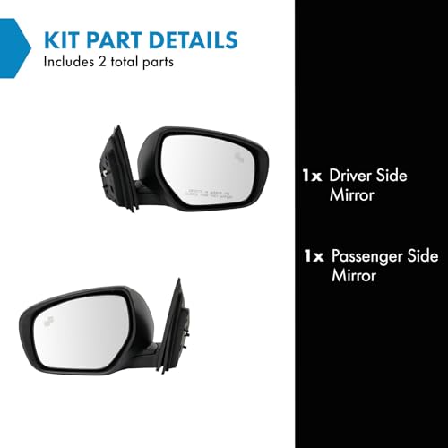 TRQ Driver and Passenger Side Power Heated Mirror Set Paint to Match Blind Spot Detection Compatible with 2013 Mazda CX-9 - Image 2
