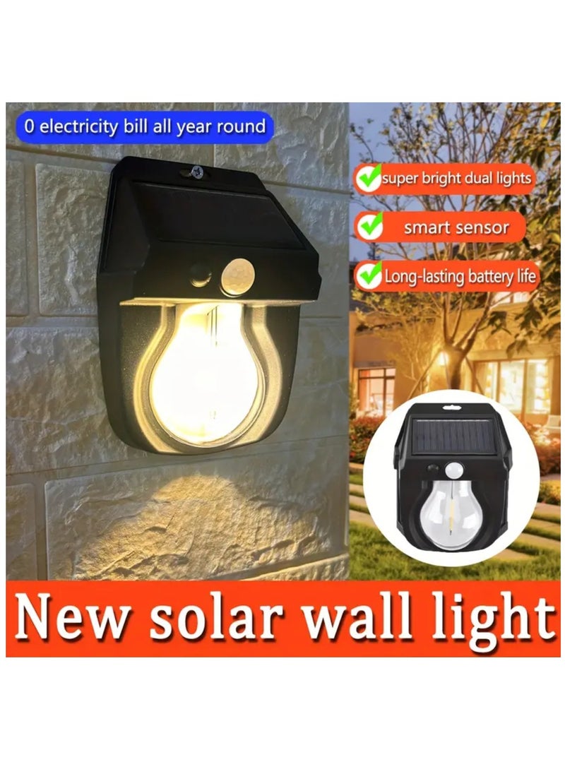 Yuwell Outdoor Solar Wall Light IP65 Waterproof Security Light Solar Wall Lantern With 3 Modes Led Solar Porch Light Outdoor Deck Fence Lighting Outdoor Solar Light For Garden Patio Yard And Home  - Image 3