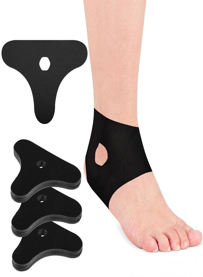 Anglechic 30 Pcs Precut Kinesiology Tape for Ankle Waterproof Breathable Cotton Ankle Tape Sprain Prevention Pain Relief Ready-to-Apply Professional Athletic Support for Daily Use (Black) - Image 1