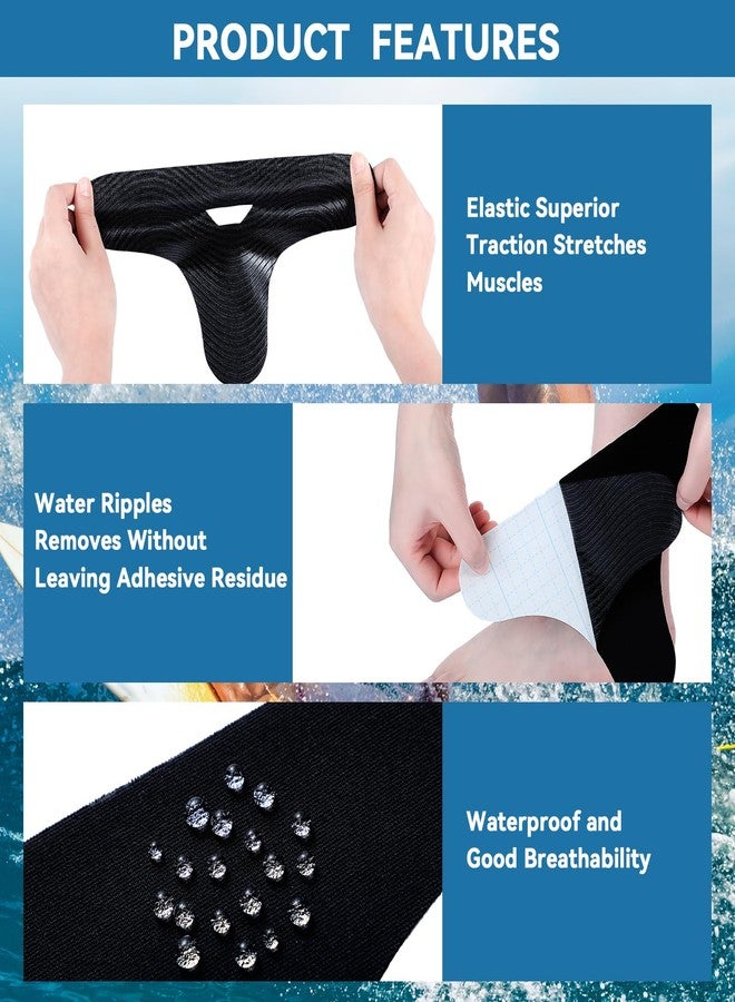Anglechic 30 Pcs Precut Kinesiology Tape for Ankle Waterproof Breathable Cotton Ankle Tape Sprain Prevention Pain Relief Ready-to-Apply Professional Athletic Support for Daily Use (Black) - Image 2