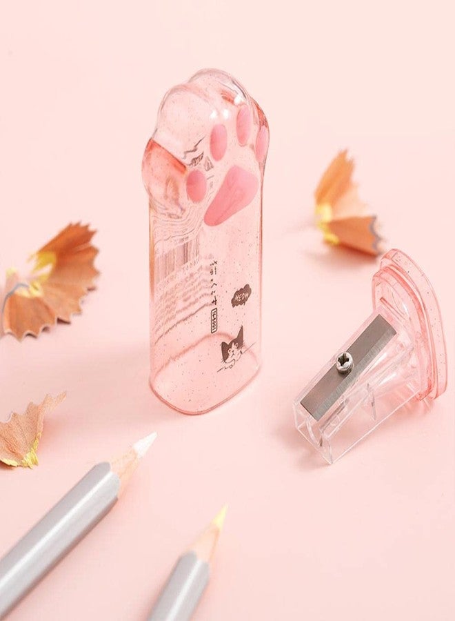 SquarezhenBo Cute Cat Paw Pencil Sharpener Kawaii Supplies Student Prize Kids Gift Kawaii Pencil Sharpener Cat School Supplies for Kids Girls Cat Lovers Office School Home Writing and Correction Supplies - Image 1