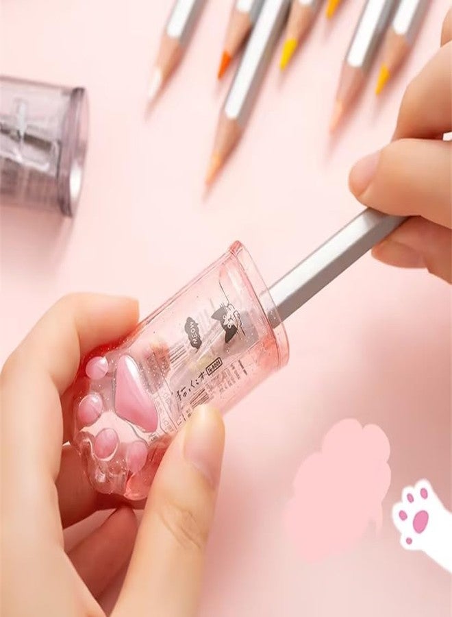 SquarezhenBo Cute Cat Paw Pencil Sharpener Kawaii Supplies Student Prize Kids Gift Kawaii Pencil Sharpener Cat School Supplies for Kids Girls Cat Lovers Office School Home Writing and Correction Supplies - Image 4
