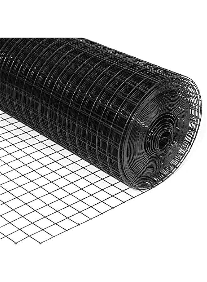 Arabest 24'' x 50' 1inch Hardware Cloth 16 Gauge Black Vinyl Coated Welded Fence Mesh for Home and Garden Fence and Home Improvement Project (24'' x 50') - Image 1