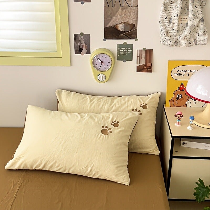 Cute Bear Towel Super Soft And Warm Girlish Skin-Friendly Bedding Set (Including 1 Duvet Cover + 1 Bed Sheet + 2 Pillowcases) - Image 4