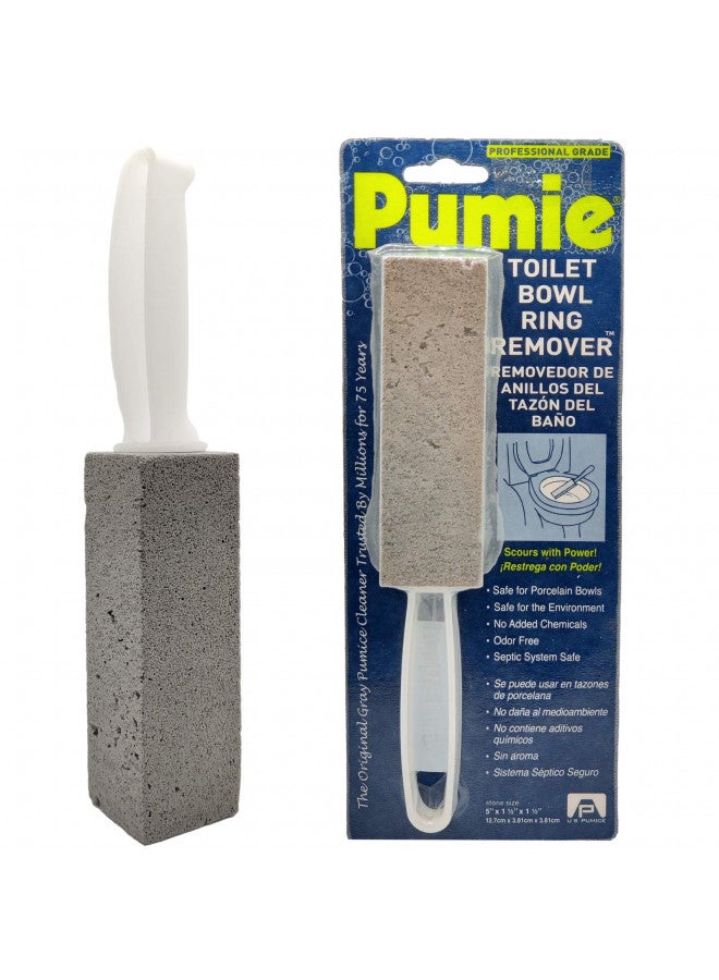 Pumie PUMIE Toilet Bowl Ring Remover, TBR-6, Grey Pumice Stone with Handle, Removes Unsightly Stains from Toilets, Sinks, Tubs, Showers, Pools, Safe for Porcelain, 1 Pack  - Image 2