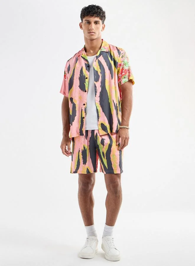 Splash FAV All-Over Print Flexi Waist Shorts with Pockets and Drawstring Closure