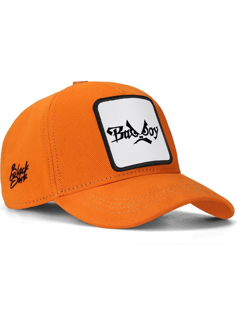 Black Börk Blackbörk V1 Baseball Kids Bad Boy - 1 Neon Orange Kids Hat (Cap) with Code Logo  - Image 1