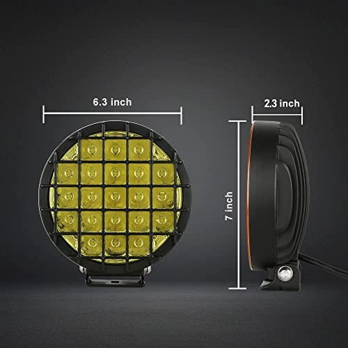 BIGLION.X BIGLIONX 6inch 2pcs Amber Round LED Offroad Lights Amber Offroad Driving Fog Lights with Wiring Harness 210W 32000LM Waterproof IP68 IP69K 12V 24V for Pickup Trucks ATV UTV SUV - Image 2