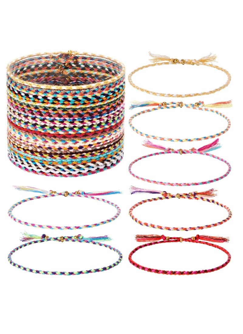 Generic - Sufficient quantity includes 28 woven friendship bracelets in various styles, providing enough options for different uses with exquisite and charming mixed colors. - Image 1
