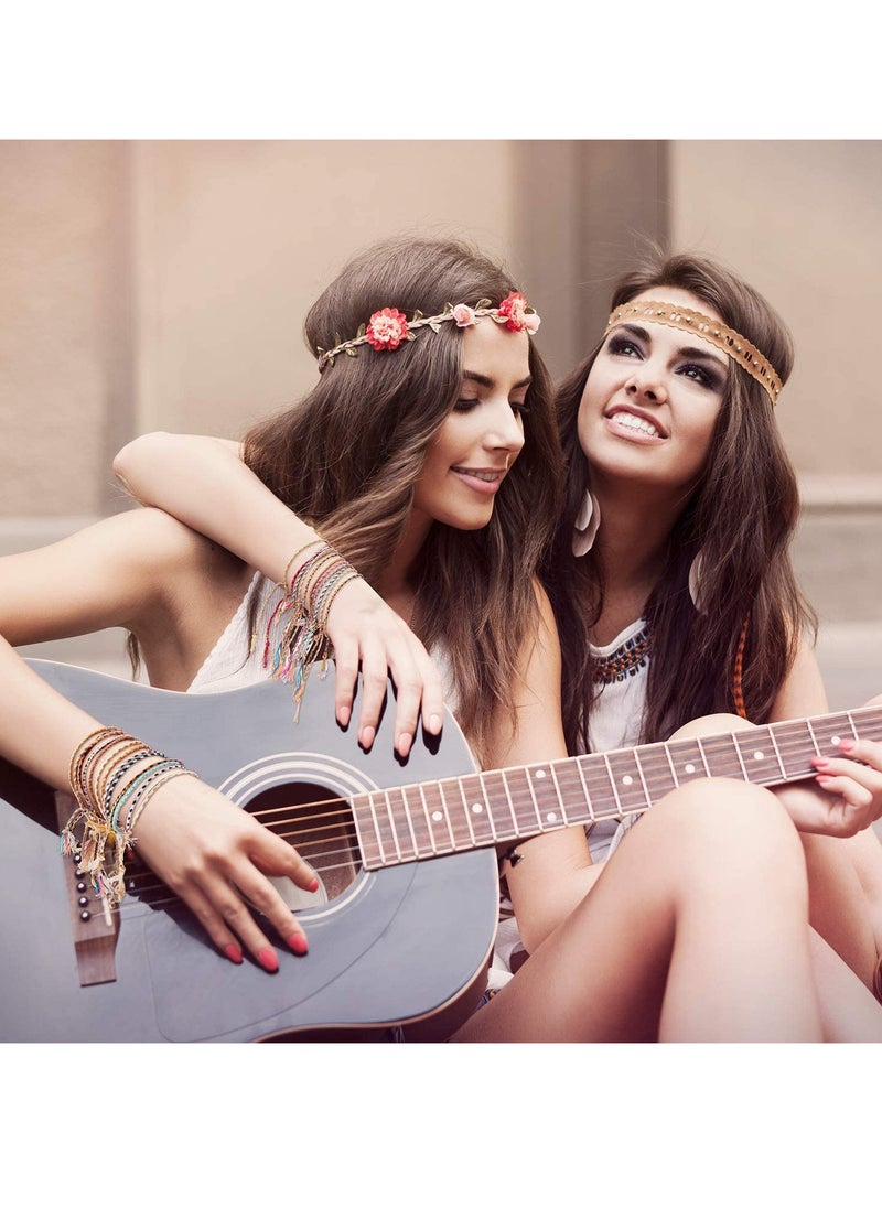 Generic - Sufficient quantity includes 28 woven friendship bracelets in various styles, providing enough options for different uses with exquisite and charming mixed colors. - Image 1