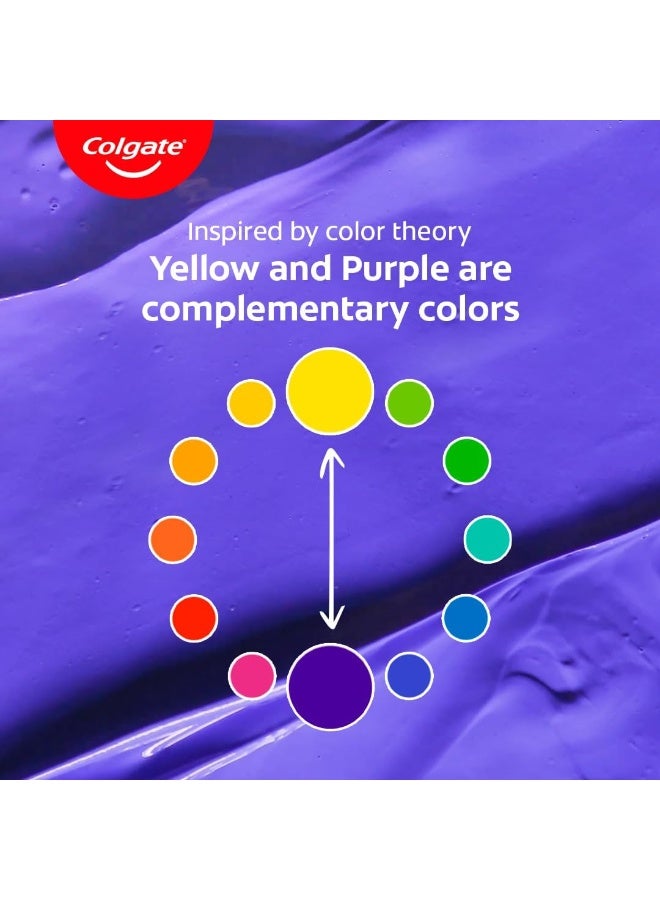 Colgate Visible White Purple Toothpaste for Teeth Whitening, Teeth Whitening Colgate Toothpaste with Fluoride, Tooth Paste Helps Remove Surface Stains, Whitens Yellow Teeth, Enamel-Safe for Daily Use - Image 5