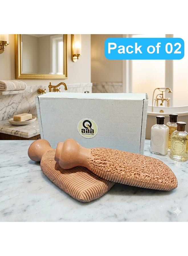 Q TRIPLE A QAAA Premium Organic Clay Foot Scrubber | Natural Terracotta Callus Remover & Heel Exfoliator | Dead Skin Remover | Clay Pumice Stone (Pack of 2) - Image 1
