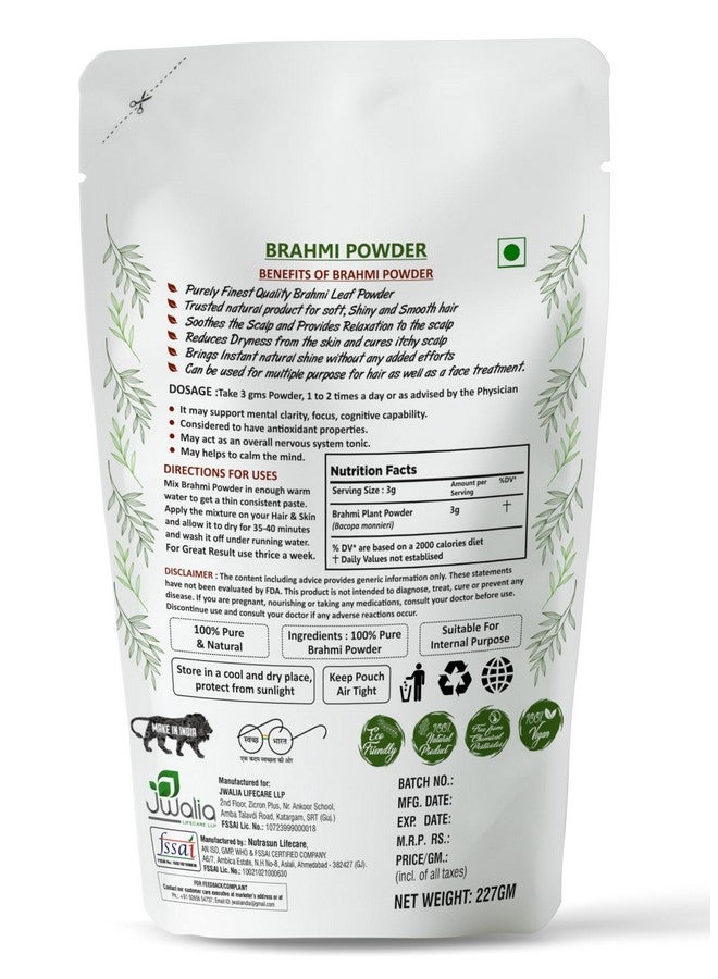 MYHERB Pure Natural 100% Organic Brahmi (Bacopa Monnieri) Powder || 227 Gm/0.5 Lbs || Ayurvedic Herbal Powder || Eco Friendly || For Men & Women - Image 5