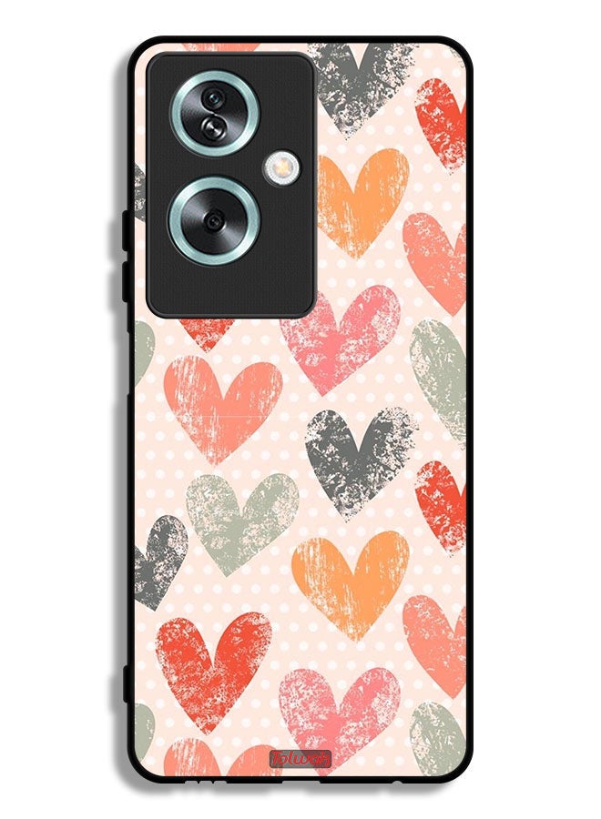 Tolwak Oppo A79 Protective Case Cover Hearts Art - Image 1