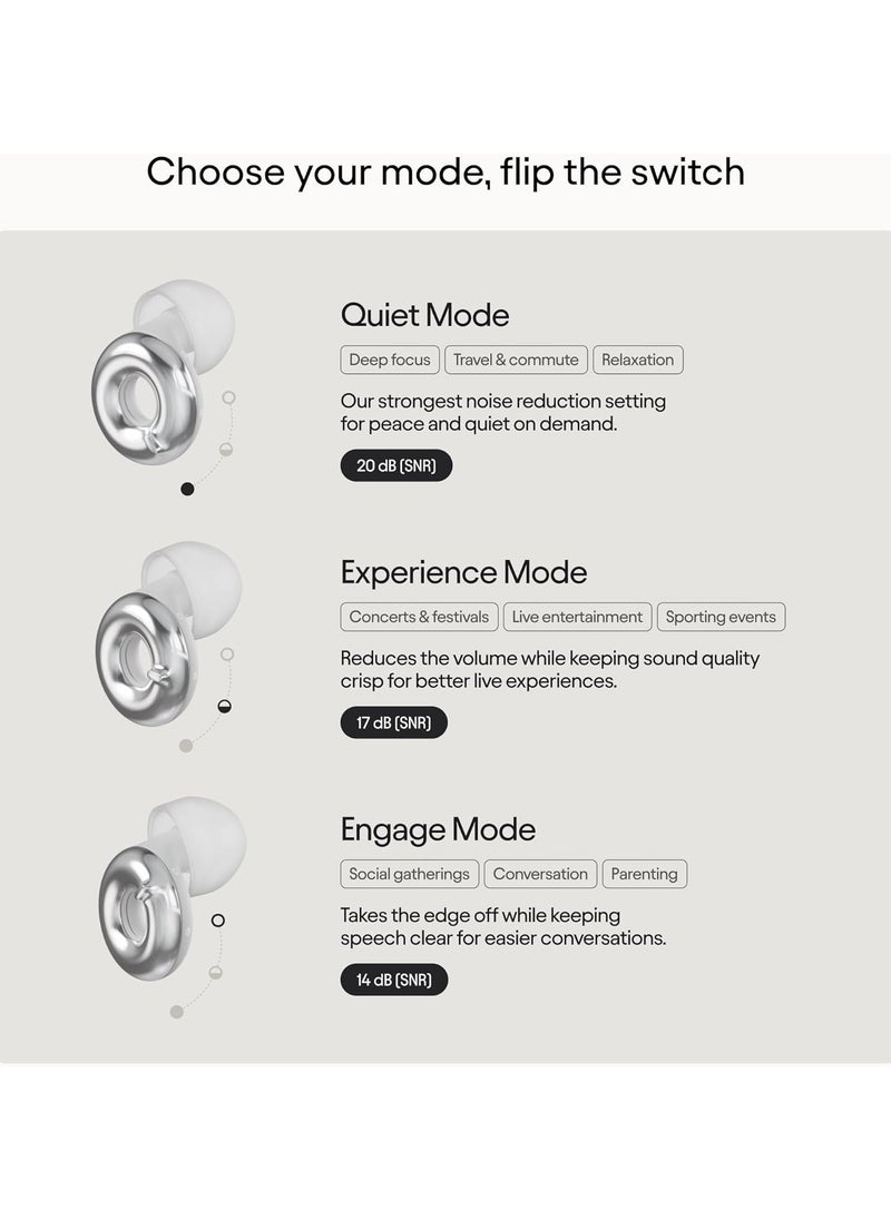 Generic - Loop Switch 2 Adjustable Ear Plugs – 3 Noise Relief Modes For Ultimate Control | Flexible Noise Reduction Earplugs For Focus, Travel, Socializing, Festivals & More | 20-26 dB (SNR) Noise Reduction - Image 1